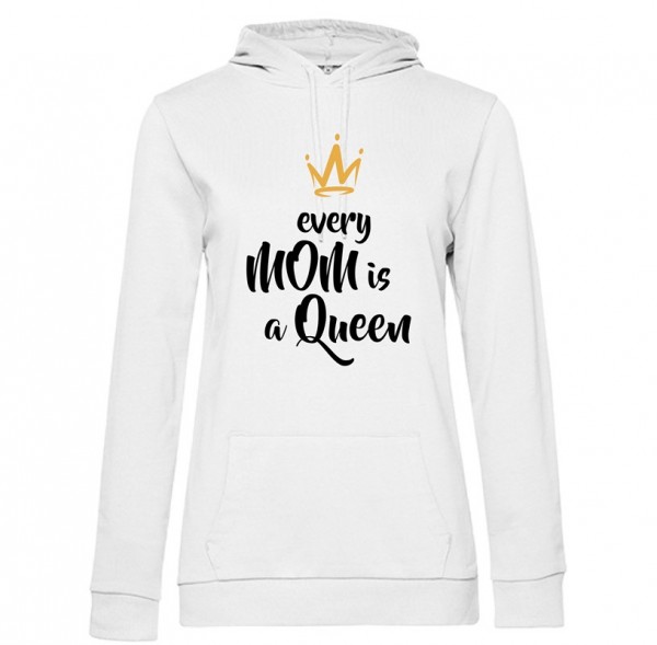 Damen Hoodie White - Every Mom is a Queen